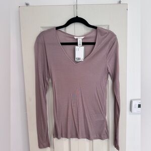 H&M long sleeve shirt in mauve